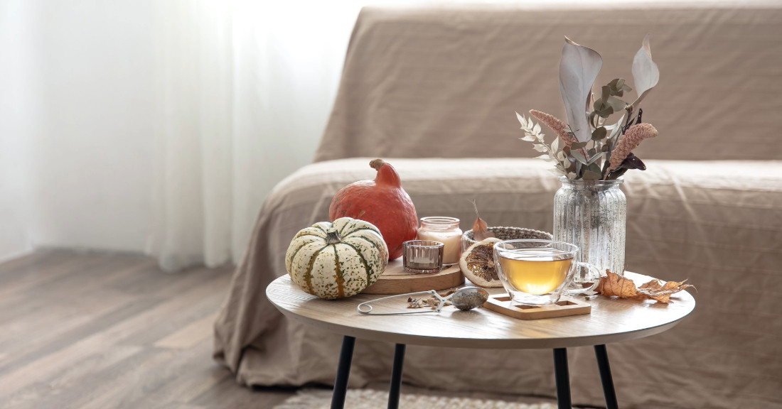 This fall, update your living area with rustic accents.