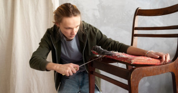 Rustic wooden furniture passed down through generations, symbolizing comfort, durability, and timeless family heirlooms.