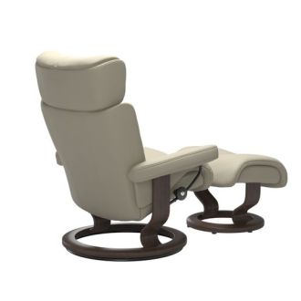 Stressless® Magic Classic Base Recliner with Ottoman