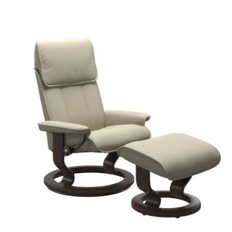 Stressless® Admiral Classic Base Recliner with Ottoman