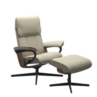 Stressless® Admiral Cross Base Recliner with Ottoman
