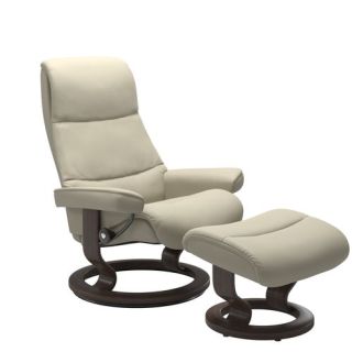 Stressless® View Classic Base Recliner with Ottoman