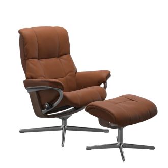 Stressless® Mayfair Cross Base Recliner with Ottoman