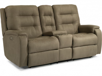 Arlo Power Reclining Loveseat with Console and Power Headrests and Lumbar